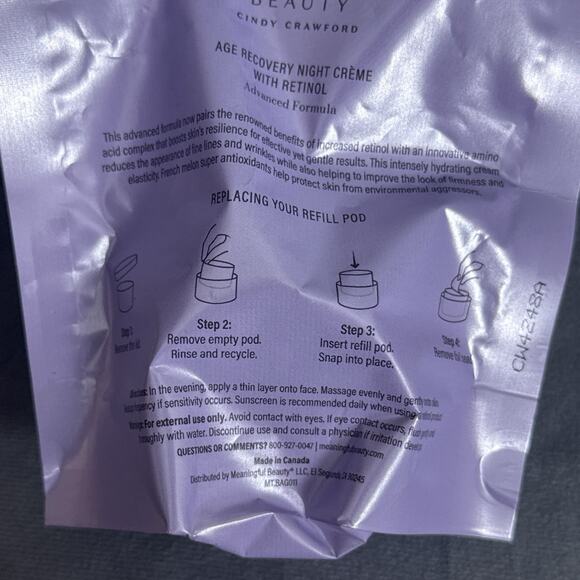 Meaningful Beauty Age Recovery Night Creme Retinol Advanced Formula Refill Pod - Picture 4 of 4